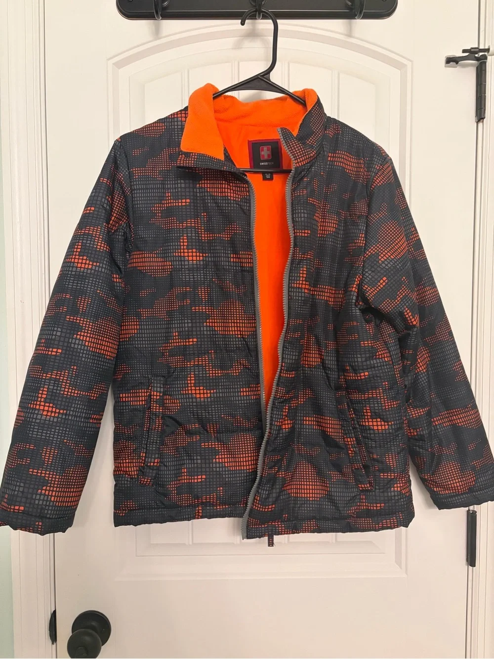Swiss Tech Youth Orange and Gray Ski Jacket with Hood